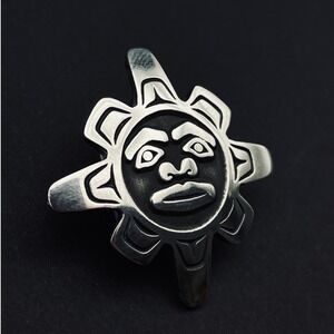 Metal Arts Group MAG Sterling Silver Sun Indigenous Pacific Northwest Pin